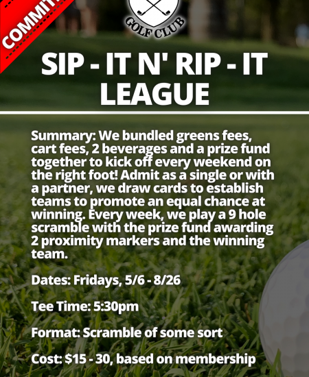 Sip-It n Rip-It League (Friday Afternoons)