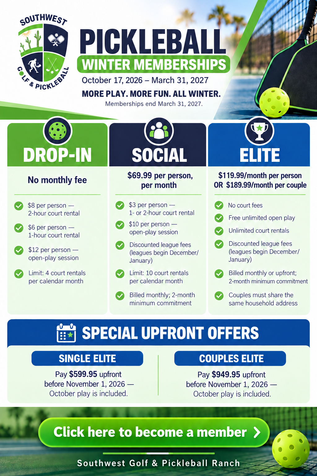 Pickleball Memberships